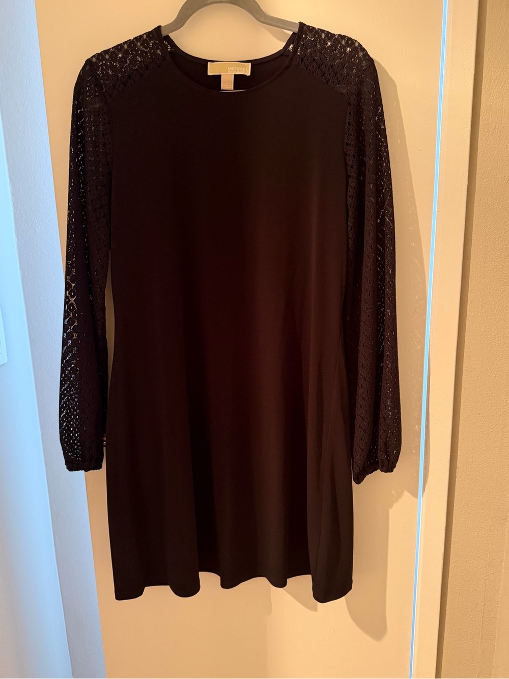 Michael Kors Black Long-Sleeve Lace sleeve Dress